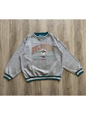 Rare Vintage 90s Miami Dolphins NFL Pro Line Logo Athletic Crewneck Sweater Hype